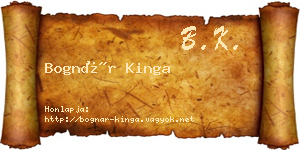Bognár Kinga névjegykártya