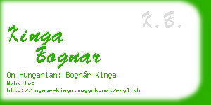 kinga bognar business card